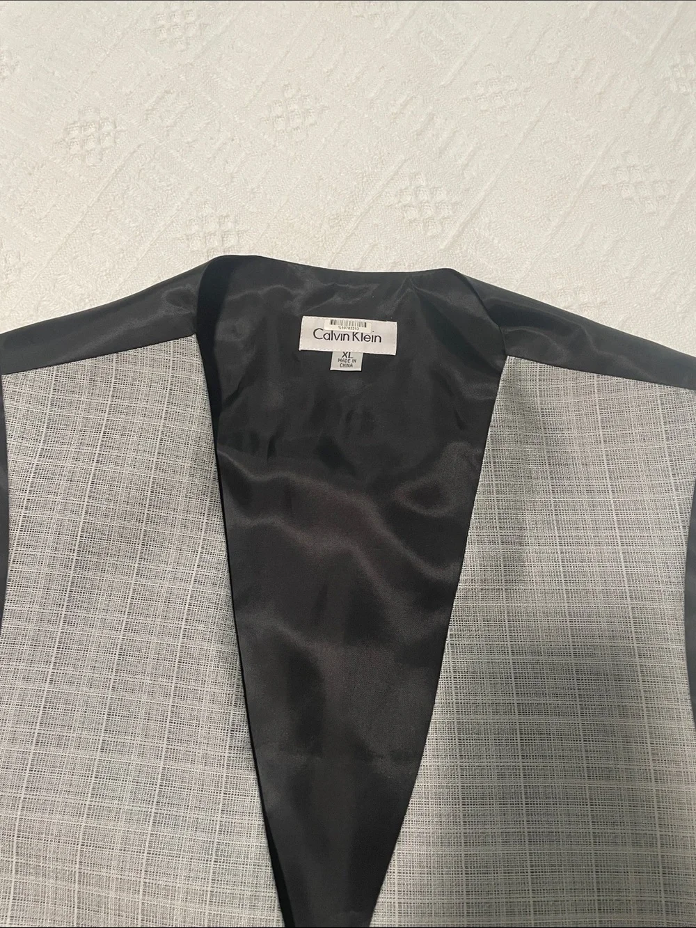 Calvin Klein Grey Plaid Mens Waistcoat Vest